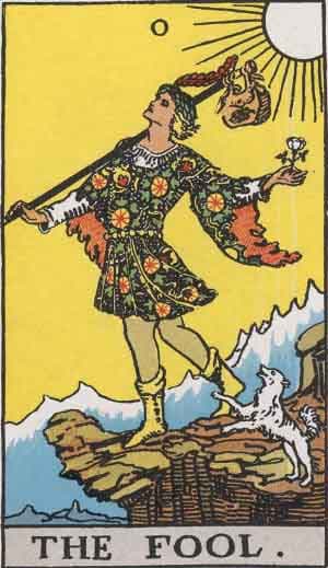 The Fool tarot card from the public TaroMind card library