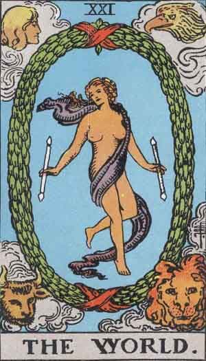 The World tarot card from the public TaroMind card library