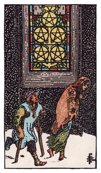 Five of Pentacles tarot card